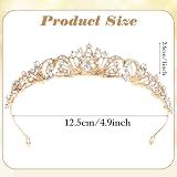 TIESOME Strass Kristall Tiara, Diadem Hochzeit Krone Stirnband Prinzessin Elegante Krone Braut Hochzeit Stirnbänder Abschlussball Geburtstagsfeier Haarschmuck Schmuck Geschenke für Frauen(gold)