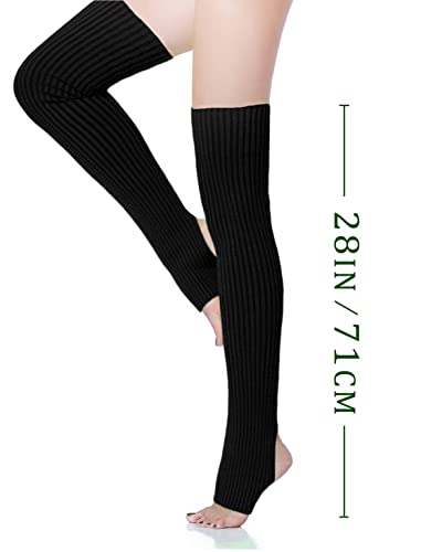 v28 Long Leg Warmer, Women’s Men 80s Party Ribbed Knit Dance Sports3