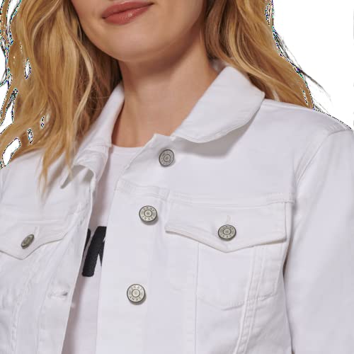 DKNY Women's Denim Cropped Button Up Jacket2