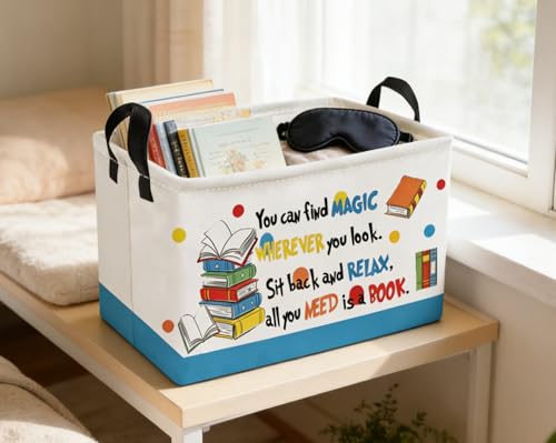 Image of Essme Rectangular Kids Baskets,Book Storage Box,Cute Basket for Kids with Handles for Room Decor, Book Bins,Shelf Basket.(Book)