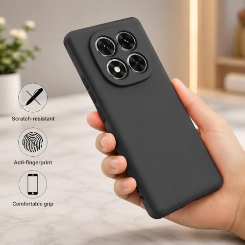 Image of Back Cover Compatible with Redmi Note 15 Pro Plus 5G | Full Camera Protection | Premium Liquid Silicon Case | Flexible Bumper Case for Mi Redmi Note 15 Pro Plus 5G / Poco M8 Pro 5G (Black)