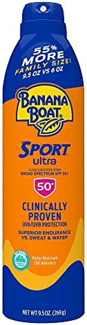 Banana Boat Sport Ultra, Reef Friendly, Broad Spectrum Sunscreen Spray, SPF 50, 9.5oz.
