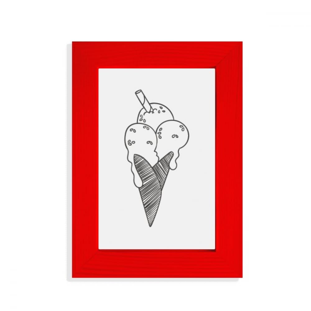 Cadre photo rouge noir original motif biscuits au sésame décoration maison DIYthinker