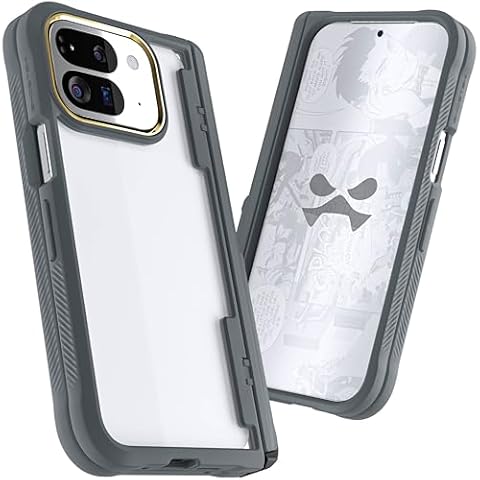 Ghostek Covert Clear Pixel 9 Pro Fold Case with Built-in Kickstand and Full Hinge Protection Shockproof Protective Phone Cover Designed for 2024 Google Pixel 9 Pro Fold (8") (Gray) Cover