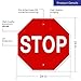 Stop Sign, Street Stop Sign, 24x24 Inches, Rust Free .040 Aluminum, Fade Resistant, Easy Mounting, Indoor/Outdoor Use, Made in USA