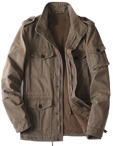 Image of Admitted &Feeling Men's camo Military Jacket Cargo Stand Collar Bomber Jackets Coat