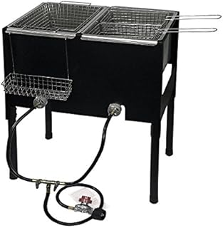 Barton High-Pressure Freestanding Triple Basket Deep Fryer Dual Burner Propane Fish Cooker Fry Basket Fryer