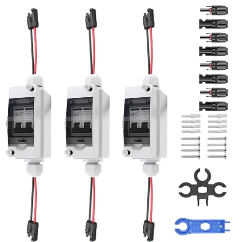 Sectionneur DC PV 500V 32A IP65 bipolaire lot de 3 interrupteurs solaires photovoltaïques