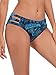 Ocean Blues Women's Blue Leaf Strappy Bikini Bottom Basic Bathing Suit Medium