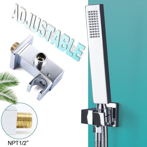 Enga HL-SCF30 Square Solid Brass Hand Held Wand Shower Head With Wall Connector And Stainless Steel Hose Set thumb #3