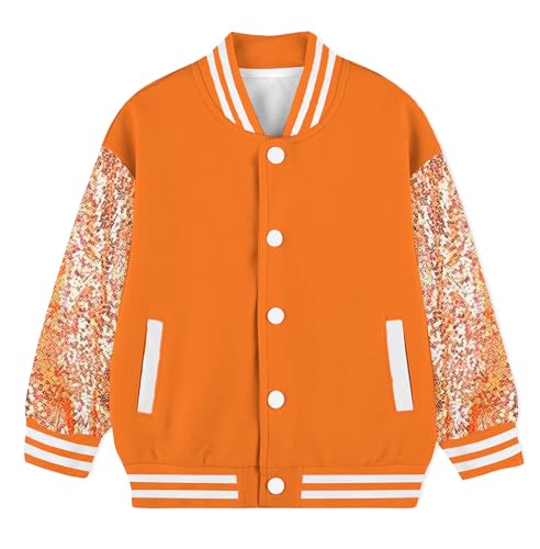 Image of Cromoncent Kids Varsity Baseball Jacket Colorblock Bomber Coat Unisex Boys Girls School Outwear, 18 Months - 14 Years