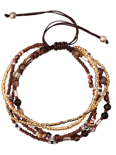 MINACHI Bohemian Bead Stacked Bracelet, Vintage Multi-Layer Bracelet, Gift for Her