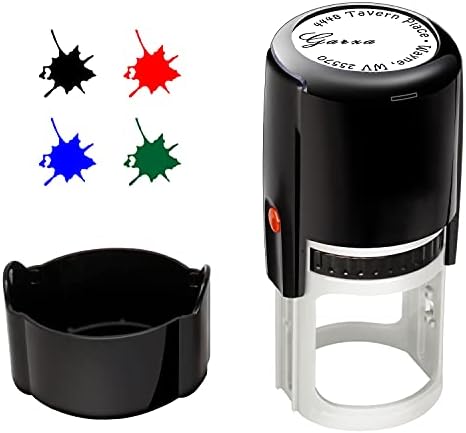 Custom Stamp Self Inking,Personalised Stamp,Diameter 40mm,Round Return Address Rubber Stamps for Business,Wedding,Teachers,Nurses,Home,Bank or Office