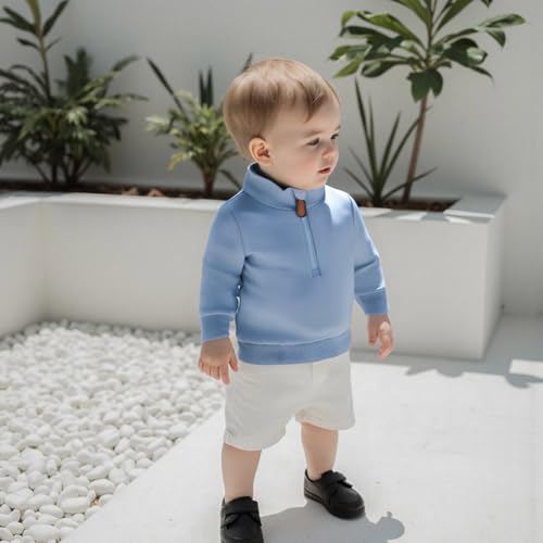 Toddler Baby Boy Girl Crewneck Sweatshirt Kids Cotton Long Sleeve Solid Color Pullover Top Fall Winter Clothes3