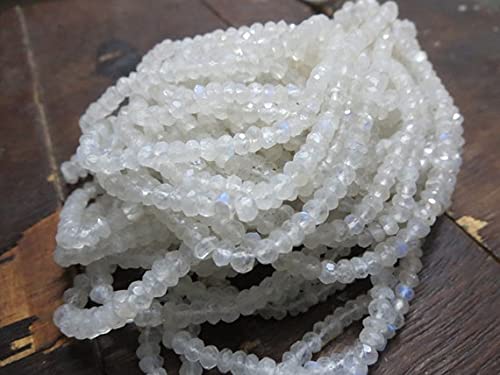 Pierre de lune arc-en-ciel naturelle lot 10 fils perles rondelles facettées 3.50 mm 14" LKBEADS