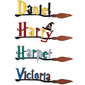 Personalized Wizard Broomstick – Custom Name Plate Home Sign Wall Decor – Handmade Witch Broomstick Wall Art – Wood Art…