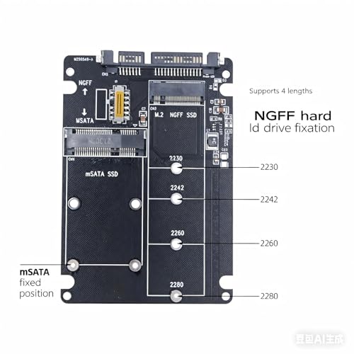 M.2 mSATA Adaptador Caja para SSD Conversión Aluminio miniatura 2
