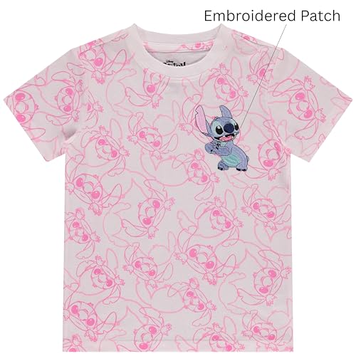 Image of Disney Lilo and Stitch Girls Short Sleeve T-Shirt- Stitch Girls Tee Sizes 4-16