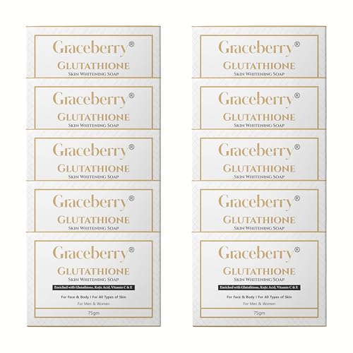 Image of Graceberry Glutathione Kojic Acid Soap - Daily Use Bathing Bar with Botanical Ingredients for Men and Women | Gentle Cleansing Soap (Pack of 10)