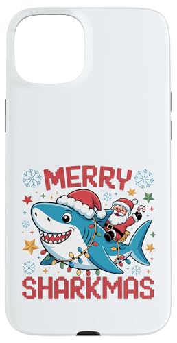 Merry Sharkmas AO[Z[^[ T^ CfBO V[N Cgt X}zP[X iPhone 15 Plus p