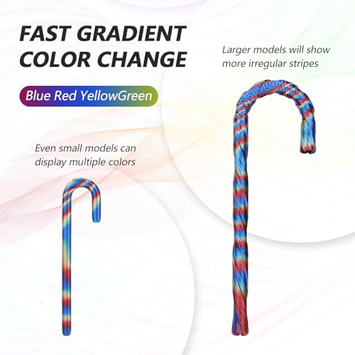 Image of AMOLEN Silk PLA 3D Printer Filament, Shiny Multicolor Rainbow PLA Filament 1.75mm, Fast Color Change PLA 3D Printing Filament for Most FDM 3D Printer, Blue Red YellowGreen