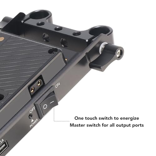 Image of Gold Mount Battery A Plate, Supply, Dual USB Output 15mm Rod Clamp Converter Plate with 4 Outputs for LED C Accessories