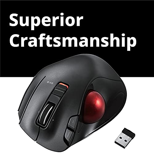 Image of ELECOM EX-G Trackball Mouse, 2.4GHz USB Wireless, Ergonomic Design, Thumb Control, Smooth Precise Tracking Roller Ball, 6 Programmable Buttons, Tilt Scroll, Computer Mice for Laptop PC, Windows & Mac