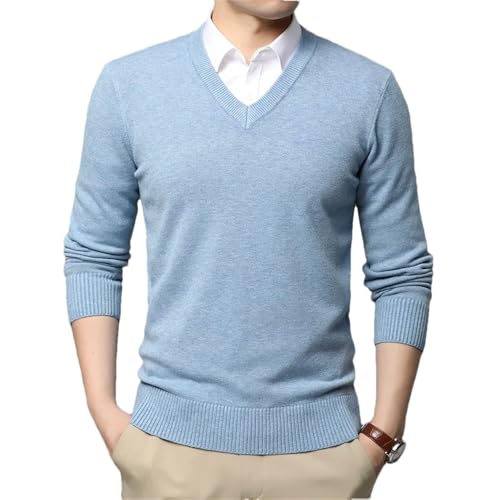 2024 Men's Classic Slim Fit Warm Pullover Sweater Autumn Fashion Knitted V-Neck Sweater