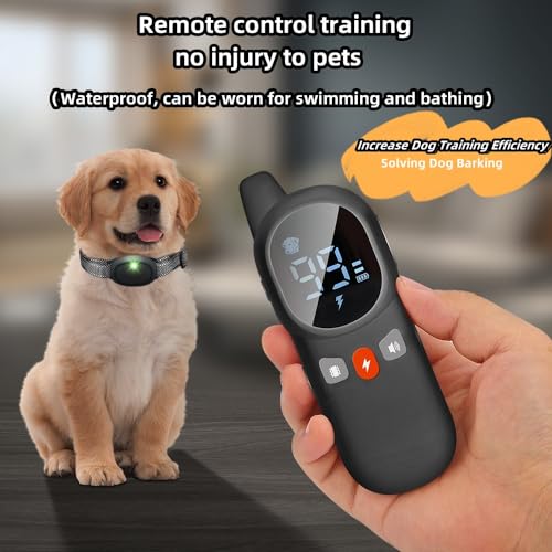 Wireless Dog Fence - Remote Control Dog Electronic Training Collar - Electric Waterproof Training Dog Collar for Small, Medium and Large Dogs, 3 in 1 Waterproof Anti-Bark Training Collar (for 1 Dog)