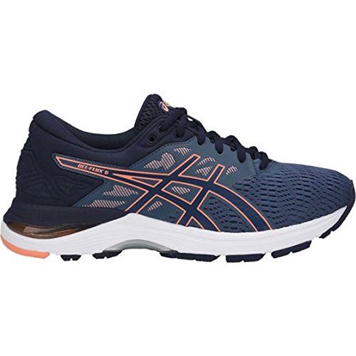 ASICS Womens Gel-Flux 5 Running Shoe, Blue/Canteloupe/Peacoat, Size 6