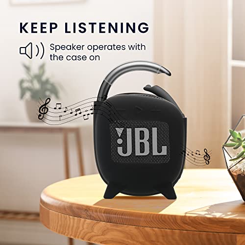 kwmobile Silicone Case Compatible with JBL Clip 4 - Case Protective Mini Speaker Cover - Black - Image 4