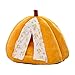 Leefasy Cat Bed Cute Pumpkin Shape Puppy Bed Warm with Detachable Cushion Winter Non Slip Bottom House for Kitten Small Dogs, L