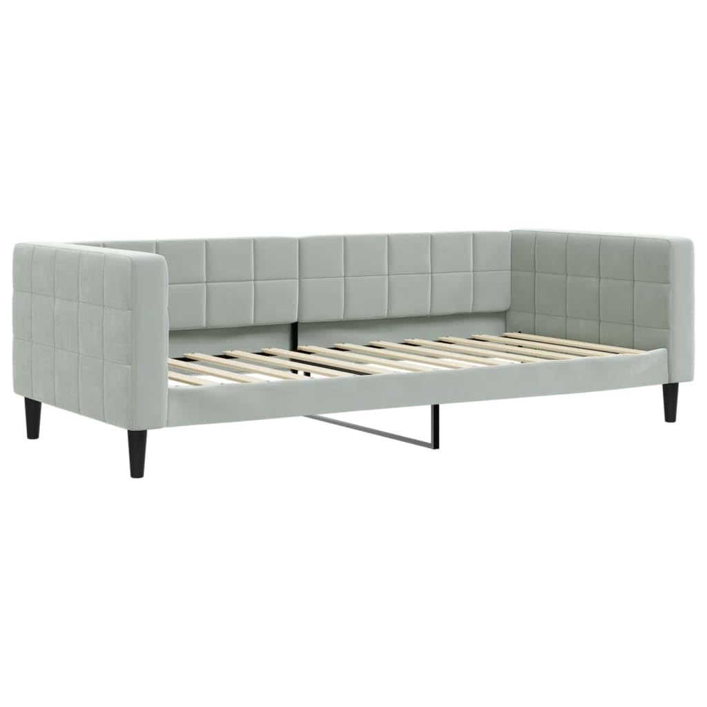 vidaXL Tagesbett Hellgrau 90x200 cm Samt