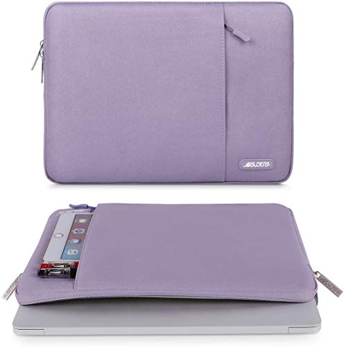 Image of MOSISO Laptop Case 16 inch, 15-15.6 inch Laptop Sleeve Compatible with MacBook Pro 16 M5 M4 M3 M2 M1, HP Acer Dell Lenovo ASUS, Polyester Vertical Computer Sleeve Bag with Pocket, Purple