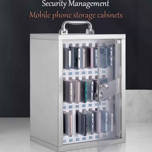 Image of Cell Phone Safe Deposit Box Stainless Steel Cell Phone Storage Boxes Employee Cell Phone Safe Deposit Boxes with Safety Lock No harm to The phoneWall-Mounted or Portable