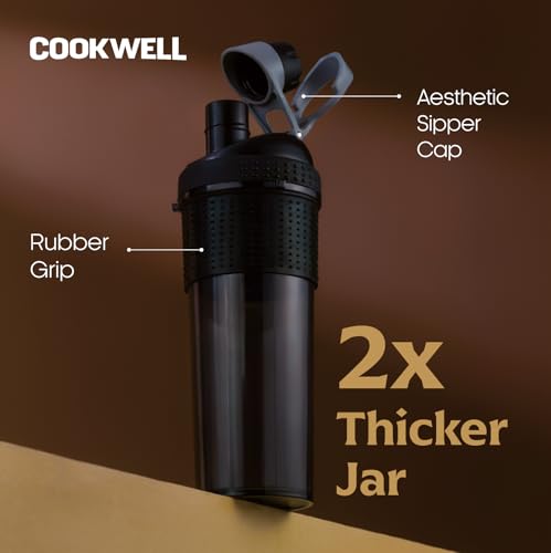 Image of Cookwell Bullet Mixer Grinder (Midnight Black, 3 Jars, 2 Blades)