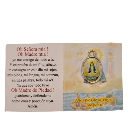 Miniatura 4 de Our Lady of Charity Oval Medal 1" with Our Lady of Charity Religious Holy Card Prayer, Caridad Del Cobre Virgin Mary