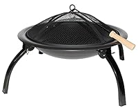 Fire Pit Steel Folding Outdoor Garden Patio Heater Grill Camping Bowl BBQ With Poker, Grate, Grill with Free Carry Bag