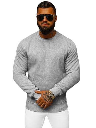 OZONEE Herren Sweatshirt Pullover Langarm Farbvarianten Langarmshirt Pulli...