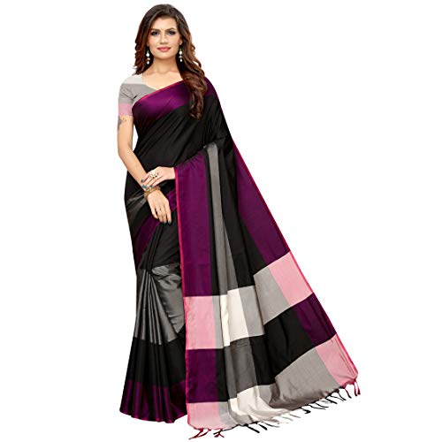 Image of VJ Fashion Women Cotton Silk Saree With Blouse Piece freesize