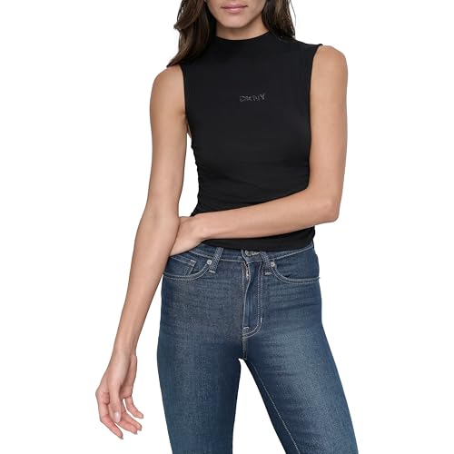 Image of DKNY Women's Ruched Versatile Trendy Everyday Top