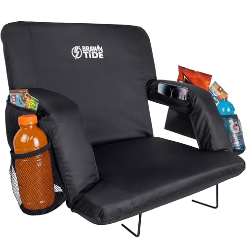 BRAWNTIDE Stadium Seat for Bleachers with Back Support - Wide Padded Reclining Bleacher Seat,...