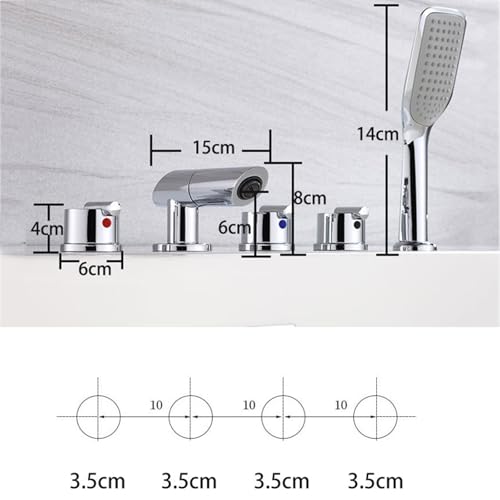 Robinet de Bain 5 Trous Noir Mat de Haute Qualité pour Baignoire Design