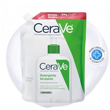CeraVe Detergente Idratante, Per Pelli da Normali a Secche, Barriera Cutanea Sana, Con Ceramidi Essenziali, Niacinamide e Acido Ialuronico, Confezione Refill, 473 ml​