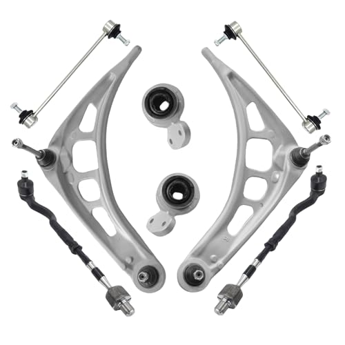 Heyhap 8pcs Front Suspension Kit, Lower Control Arm Assembly Tie Rods Bushing Replacement for BMW E46 318i 320i 323Ci 323i 325Ci 325i 328Ci 328i 330Ci 330i Z4