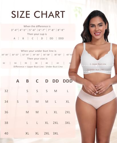 Image of Ganado Seamless Wireless Bras for Women No Underwire Bras Supportive Bralette Padded Comfort T Shirt Bra