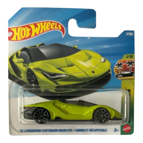 Image of Hot Wheels '16 Lamborghini Centenario Roadster [Green] Exoticars 1 /10, 2 /250-1:64 Scale Diecast Toy Vehicle