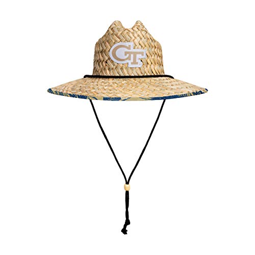 Image of FOCO Men's NCAA College Team Logo Floral Straw Sun Hat