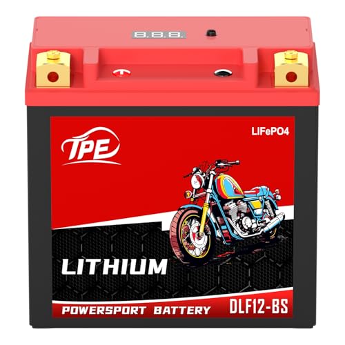 Image of Lithium Motorcycle Battery YTX12-BS 12V, Lightweight LiFePO4 Replacement, High Starting Power, Maintenance-Free Powersports Battery