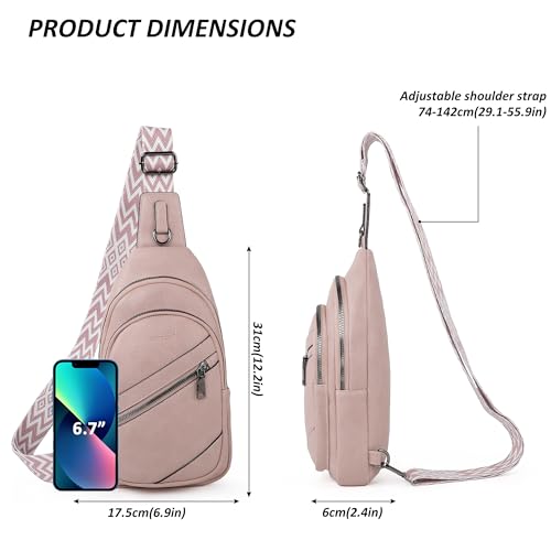 Image of TANTOMI Sling Bag Crossbody Bags for Women Leather Cross Body Bag Trendy Fanny Pack Chest Travel Purse with Adjustable Strap
